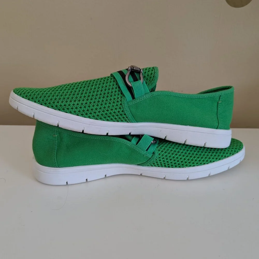 Men's Bright Green Aldo Mesh Canvas Slip-Ons - Men's 9 - Picture 4 of 5